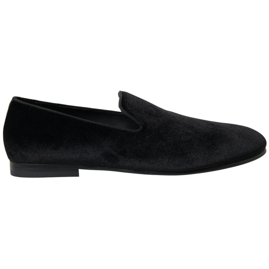 Dolce & Gabbana Black Velvet Loafers Formal Shoes MV5128-39