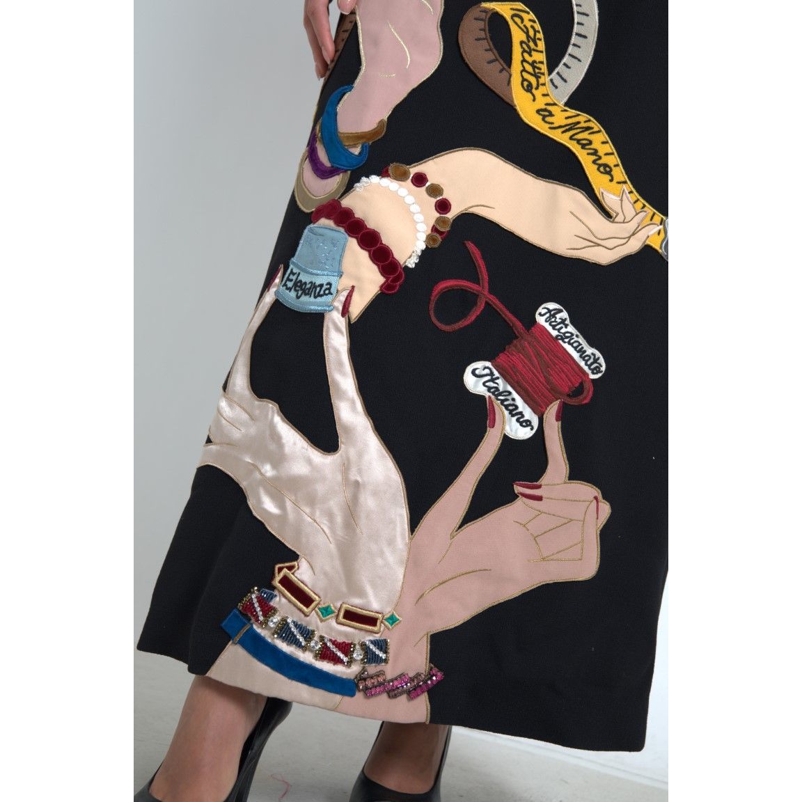 Dolce & Gabbana Multicolor Long Sleeves A-line Maxi Dress