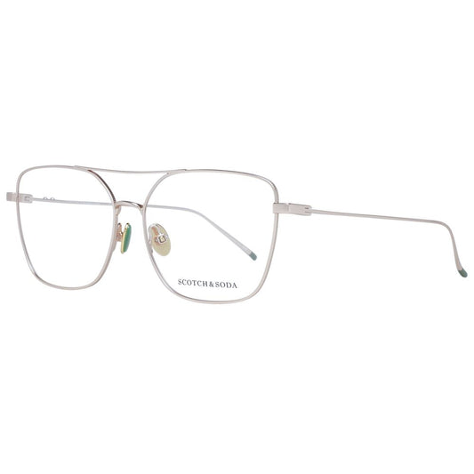 Scotch & Soda Gold Women Glasses Frame in full-rim metal with square style, demo lenses, and branded case included.