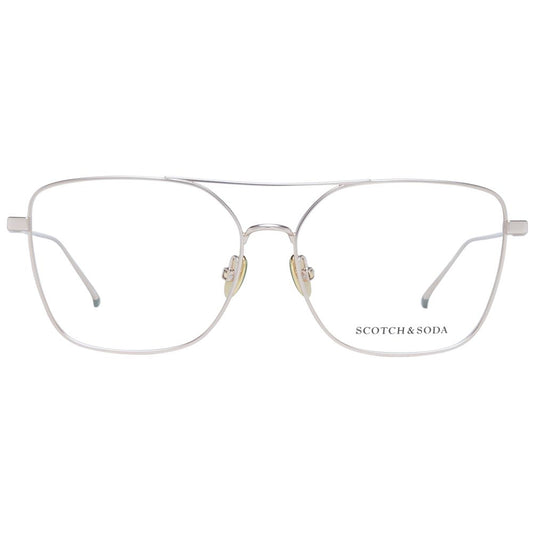 Scotch & Soda Gold Women Glasses Frame, metal full-rim square style, demo lenses, size 55-14-145, branded case included.