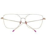 Scotch & Soda Gold Women Glasses Frame, square-shaped metal full-rim, 55mm lens width, 145mm temples length, demo lenses included.