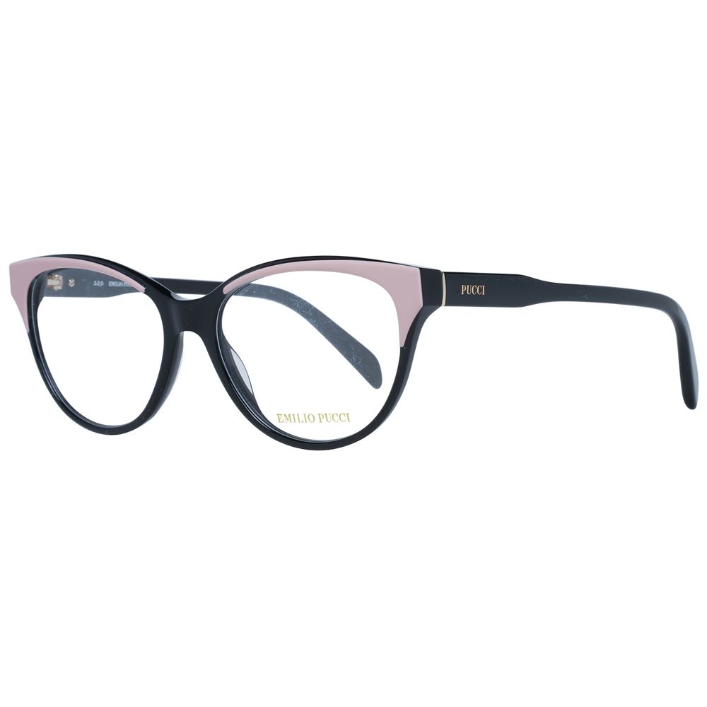Emilio Pucci Multicolor Women Glasses Frame in plastic, cat eye style with full-rim design, and branded case included.