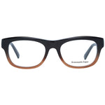 Ermenegildo Zegna Brown Men Glasses Frame in plastic full-rim design, rectangular style with demo lenses.