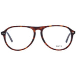 Tod's Brown Men Glasses Frame in full-rim aviator style, brown plastic with demo lenses. Frame width 145mm, temples length 150mm.