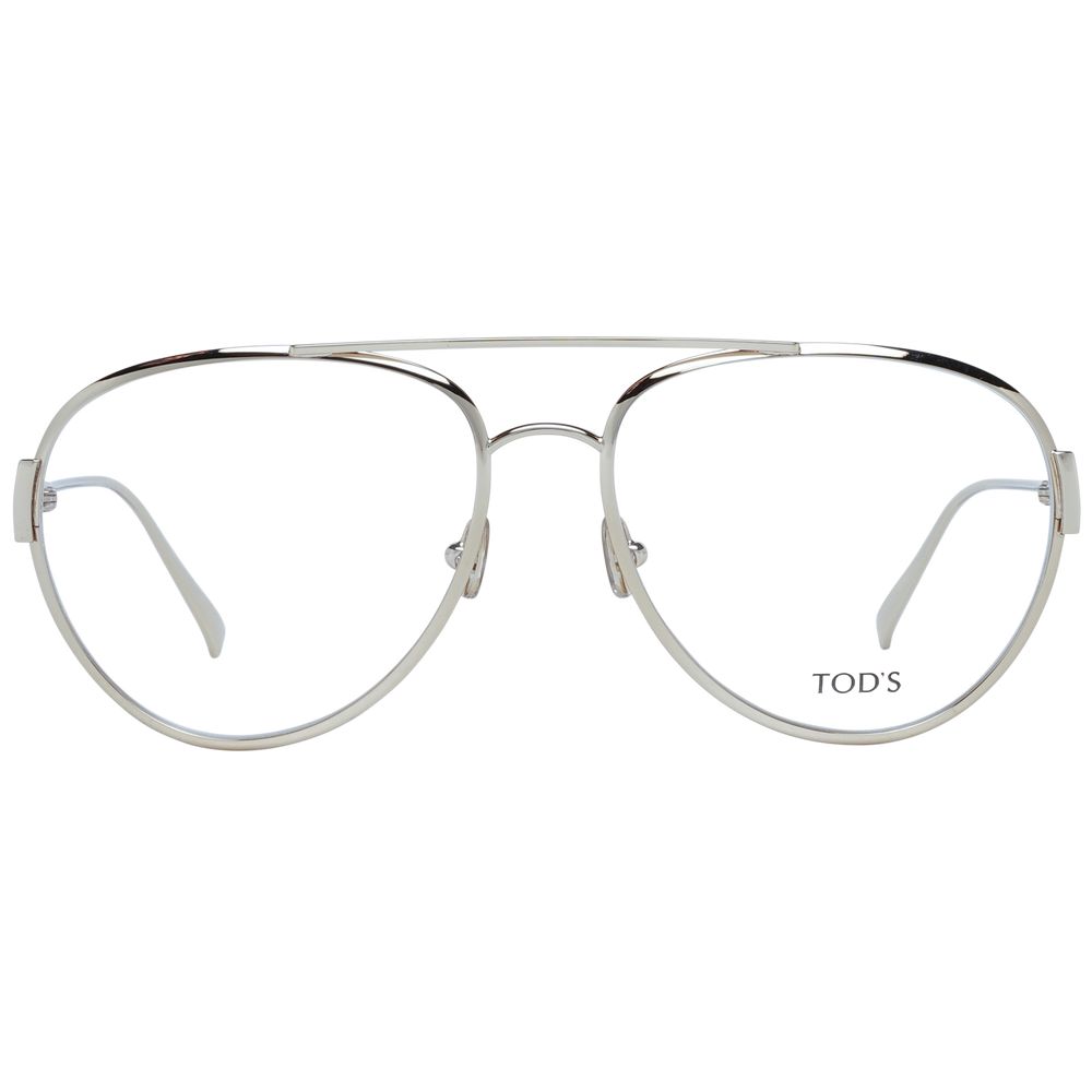 Tod's Gold Women Glasses Frame with full-rim metal aviator style and demo lenses, featuring a 56-16-140 size for women.
