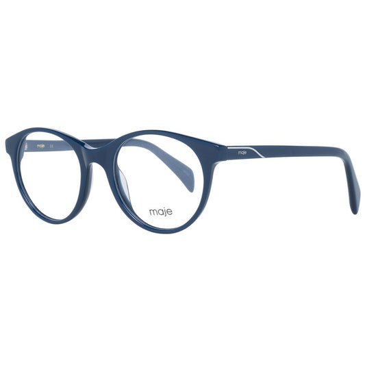 Maje Blue Women Glasses Frame, round plastic full-rim, blue color, size 49-19-140 with branded case, stylish eyewear for women.