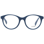 Maje Blue Women Glasses Frame, plastic full-rim with round style and demo lenses, size 49-19-140, includes branded case.