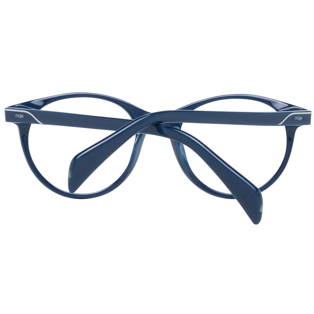 Maje Blue Women Glasses Frame in full-rim round style with plastic material, blue color, and size 49-19-140.