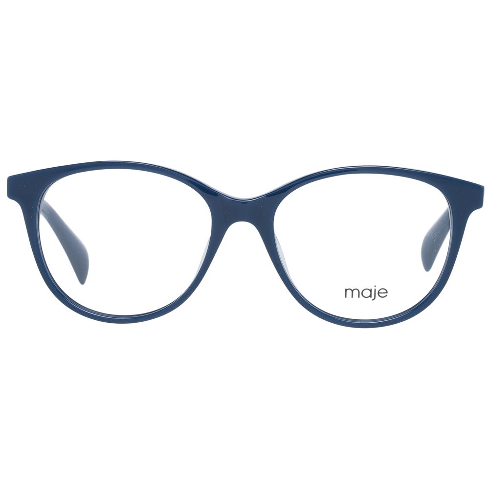 Maje Blue Women Glasses Frame, full-rim stylish plastic in blue round design with demo lenses.