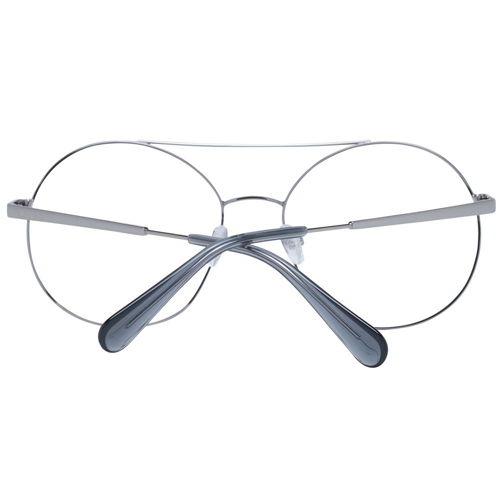 Max & Co Gray Women Glasses Frame in grey metal with demo lenses, full-rim round style, size 56-17-140.