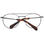 Sandro Gray Men Glasses Frame in gunmetal stainless steel, round full-rim style with demo lenses, size 54-18-145, includes branded case.