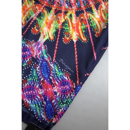 Dolce & Gabbana Multicolor Luminarie Print Men Shirt Silk