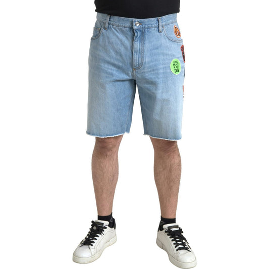 Dolce & Gabbana Light Blue Cotton Men Bermuda Denim Shorts