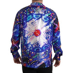 Dolce & Gabbana Multicolor Silk Psychedelic Print Men Pajama Shirt