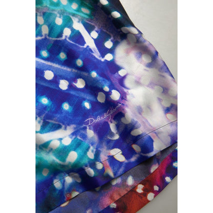 Dolce & Gabbana Multicolor Silk Psychedelic Print Men Pajama Shirt