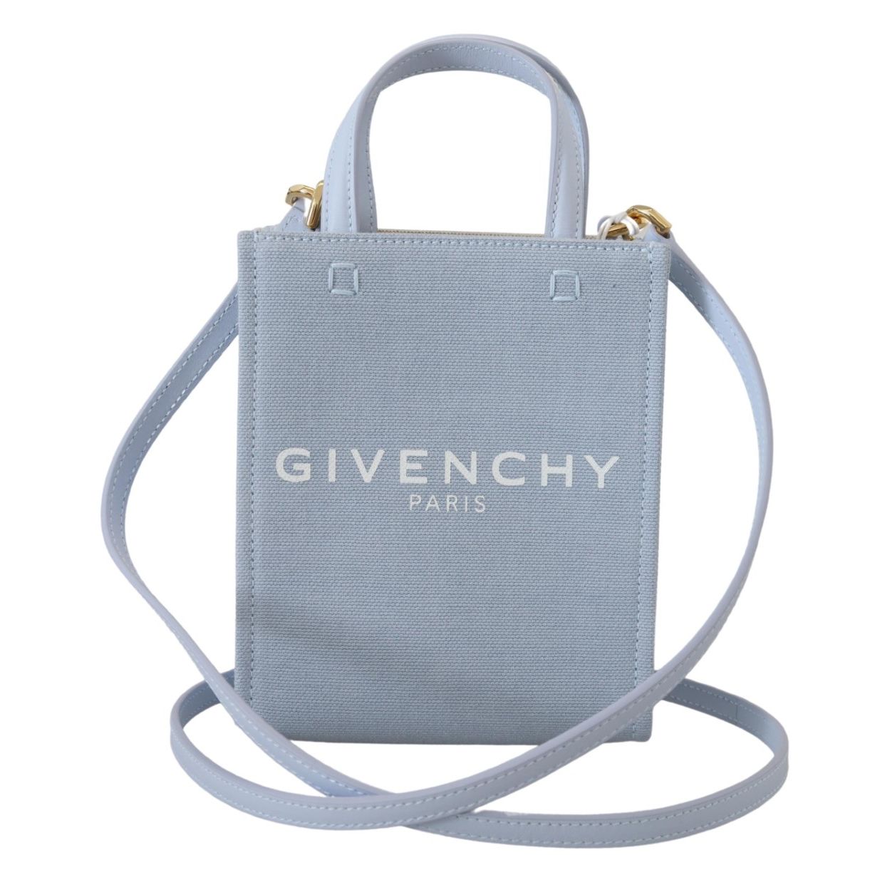 Givenchy Blue Coated Canvas Vertical Cloud Mini Shoulder Bag