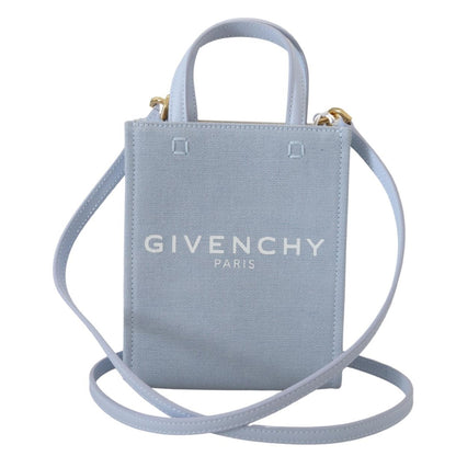 Givenchy Blue Coated Canvas Vertical Cloud Mini Shoulder Bag