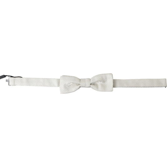 Dolce & Gabbana Ivory Silk Adjustable Neck Papillon Men Bow Tie FT3788