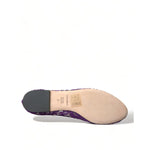 Dolce & Gabbana Purple Vally Taormina Lace Crystals Flats Shoes