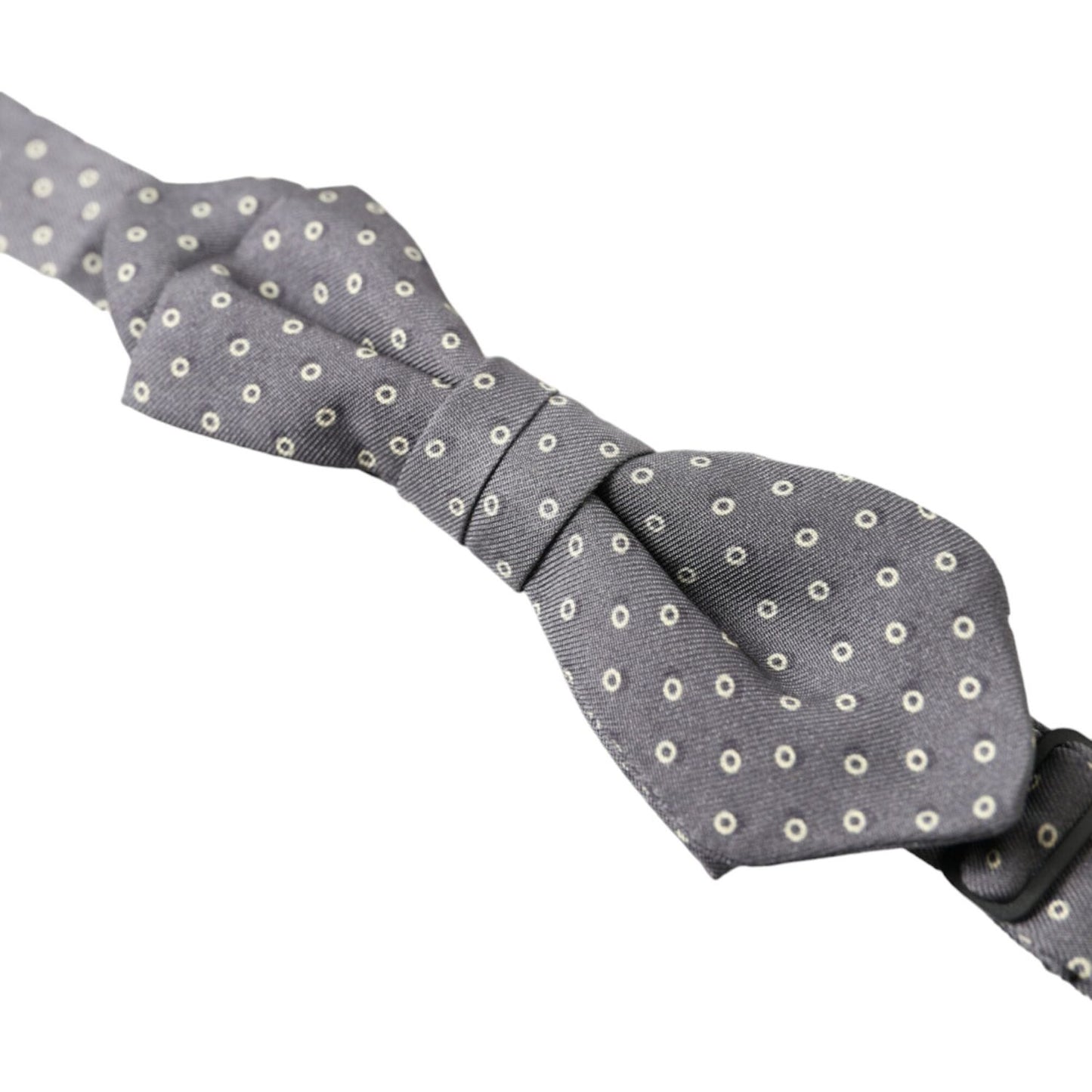 Dolce & Gabbana Gray Polka Dots Silk Adjustable Neck Papillon Bow Tie FT3792