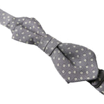 Dolce & Gabbana Gray Polka Dots Silk Adjustable Neck Papillon Bow Tie FT3792