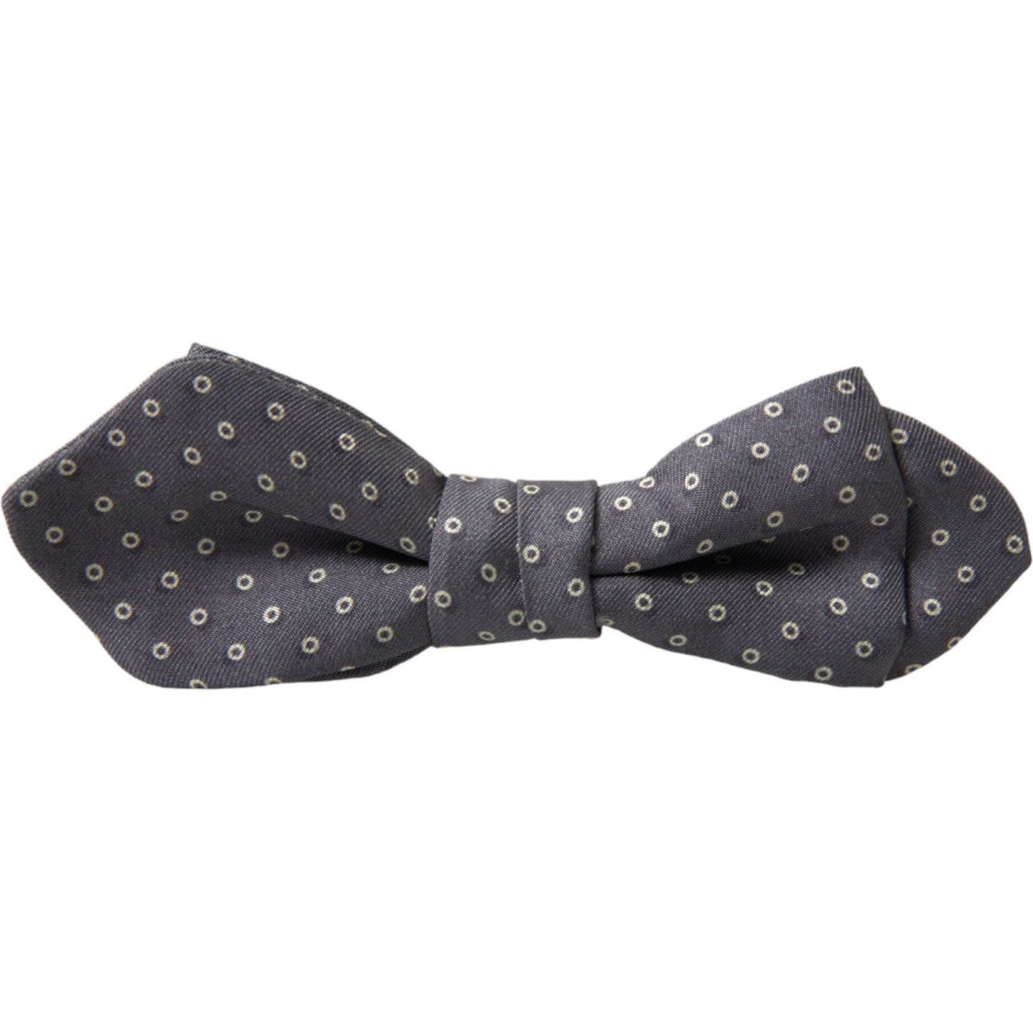 Dolce & Gabbana Gray Polka Dots Silk Adjustable Neck Papillon Bow Tie FT3792