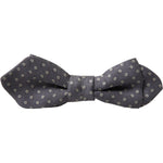 Dolce & Gabbana Gray Polka Dots Silk Adjustable Neck Papillon Bow Tie FT3792