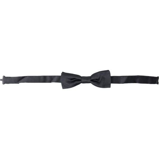 Dolce & Gabbana Dark Gray Silk Adjustable Neck Men Papillon Bow Tie FT3811