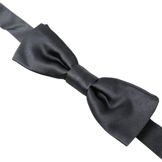 Dolce & Gabbana Dark Gray Silk Adjustable Neck Men Papillon Bow Tie FT3811