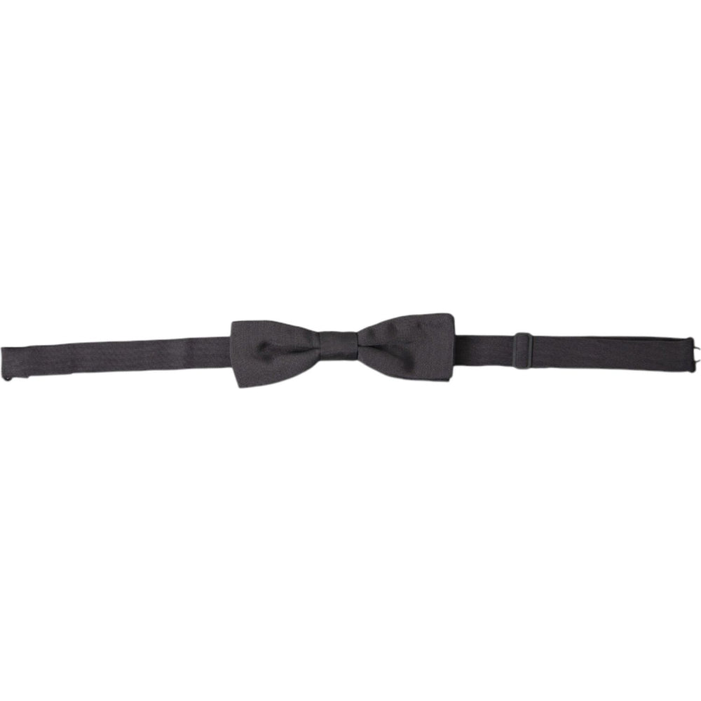 Dolce & Gabbana Dark Gray Silk Adjustable Neck Men Papillon Bow Tie FT3813