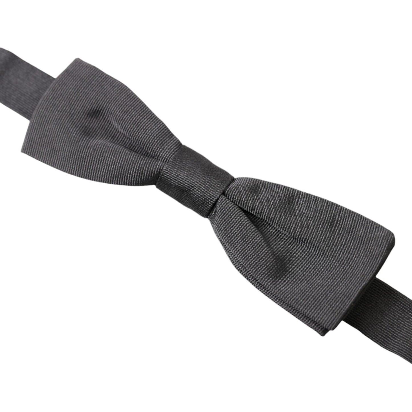 Dolce & Gabbana Dark Gray Silk Adjustable Neck Men Papillon Bow Tie FT3813