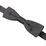 Dolce & Gabbana Dark Gray Silk Adjustable Neck Men Papillon Bow Tie FT3813