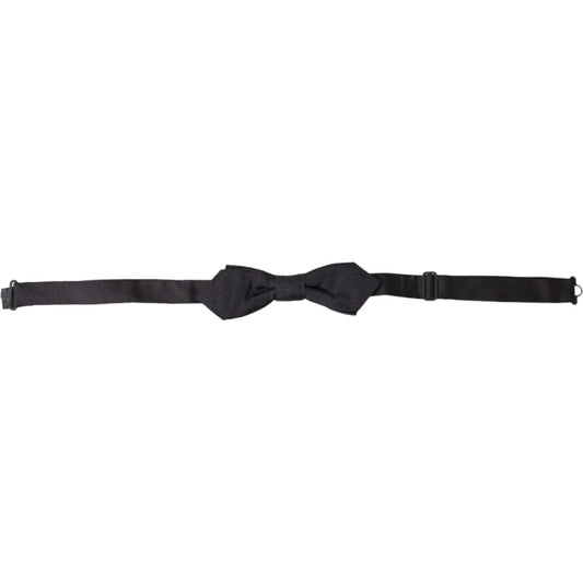 Dolce & Gabbana Black Silk Adjustable Neck Men Papillon Bow Tie FT3815