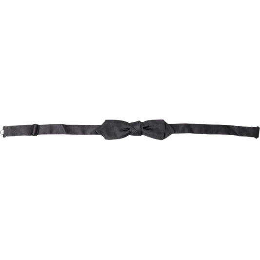 Dolce & Gabbana Dark Gray Silk Adjustable Neck Men Papillon Bow Tie FT3816