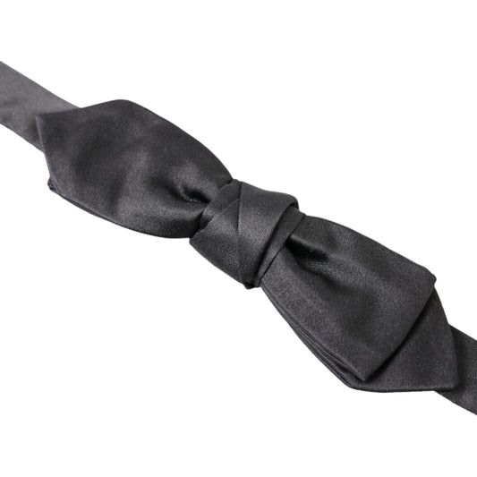 Dolce & Gabbana Dark Gray Silk Adjustable Neck Men Papillon Bow Tie FT3816