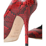 Dolce & Gabbana Red Ayers Leather Lace Socks Pumps Shoes