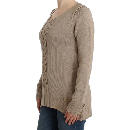 Cavalli Beige knitted wool sweater1728,50% Acrylic,67345645728,Beige,Cavalli,Clothing,IT38|XS,IT42|M,IT44|L,Material: 50% Wool,New with tags,Sweaters - Clothing,Sweaters - Women - Clothing,Sweatshirts - Sweaters - Clothing,Women,Women - Clothing