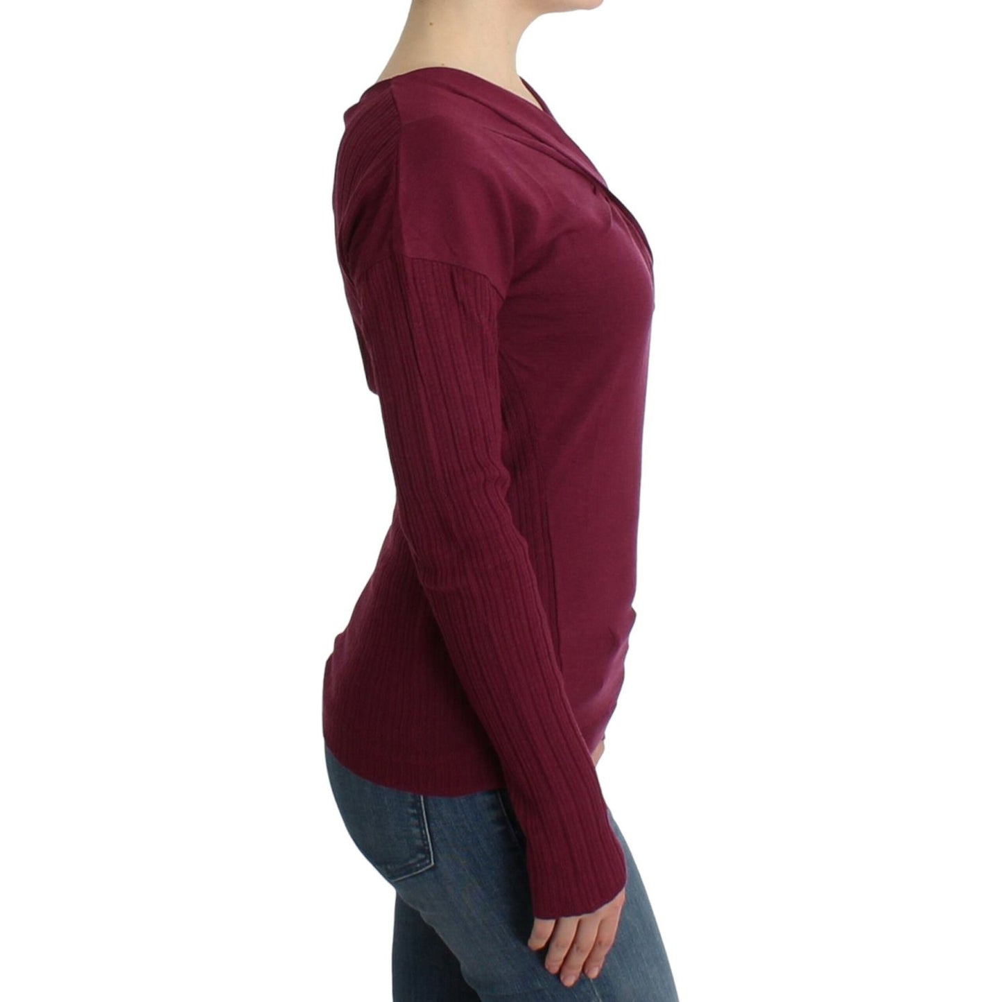 Cavalli Purple knitted wool sweater