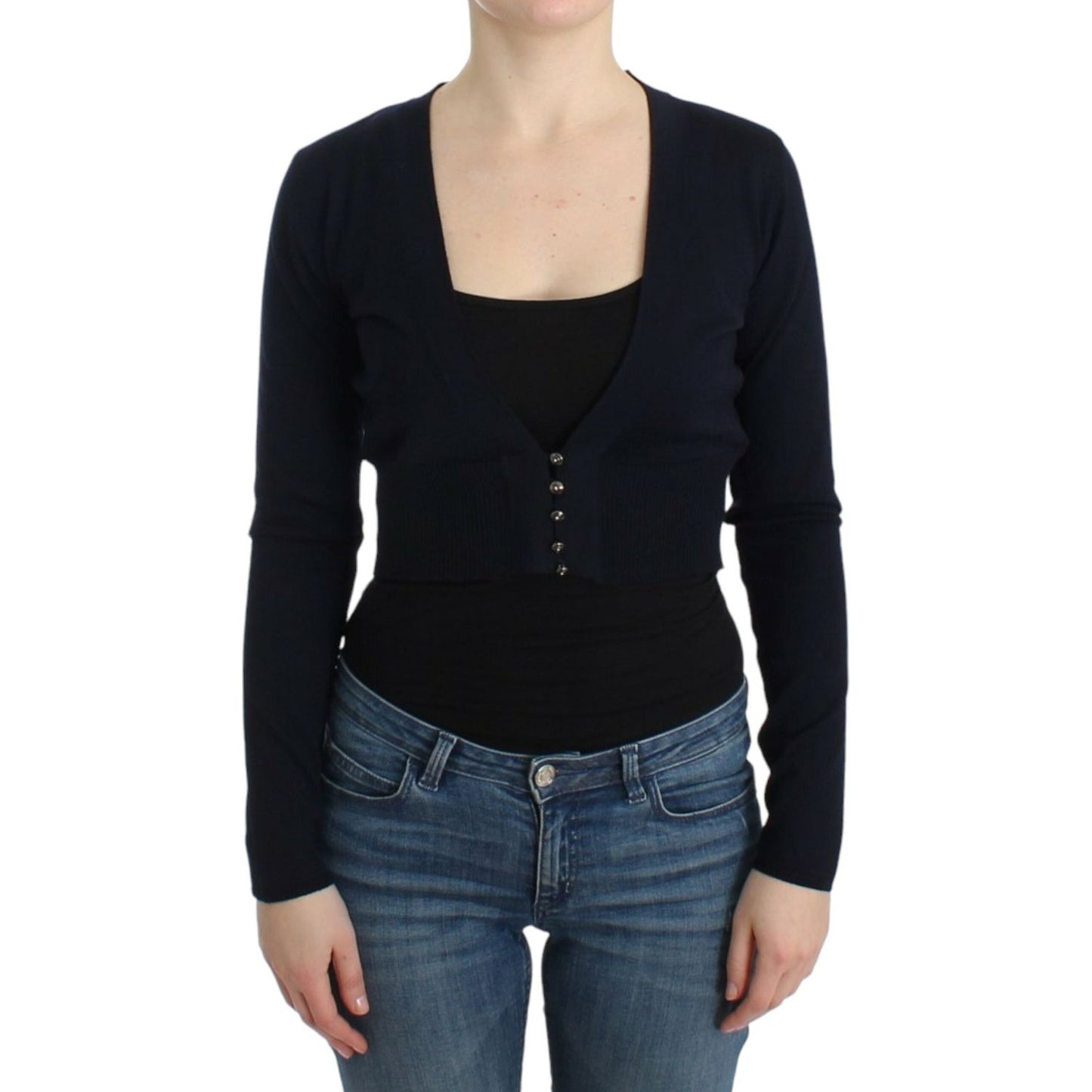 Cavalli Black cropped wool cardigan1728,67345645728,Black,Cardigans - Sweaters - Clothing,Cavalli,Clothing,IT46|XL,IT48|XXL,Material: 100% Virgin Wool,New with tags,Sweaters - Clothing,Sweaters - Women - Clothing,Women,Women - Clothing