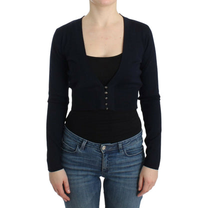 Cavalli Black cropped wool cardigan1728,67345645728,Black,Cardigans - Sweaters - Clothing,Cavalli,Clothing,IT46|XL,IT48|XXL,Material: 100% Virgin Wool,New with tags,Sweaters - Clothing,Sweaters - Women - Clothing,Women,Women - Clothing