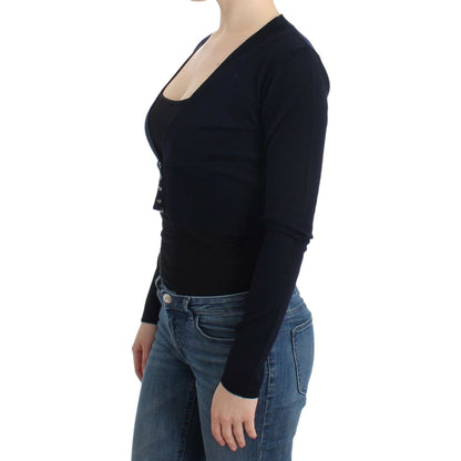 Cavalli Black cropped wool cardigan1728,67345645728,Black,Cardigans - Sweaters - Clothing,Cavalli,Clothing,IT46|XL,IT48|XXL,Material: 100% Virgin Wool,New with tags,Sweaters - Clothing,Sweaters - Women - Clothing,Women,Women - Clothing