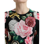 Dolce & Gabbana Black Floral Embellished Lace A-line Dress