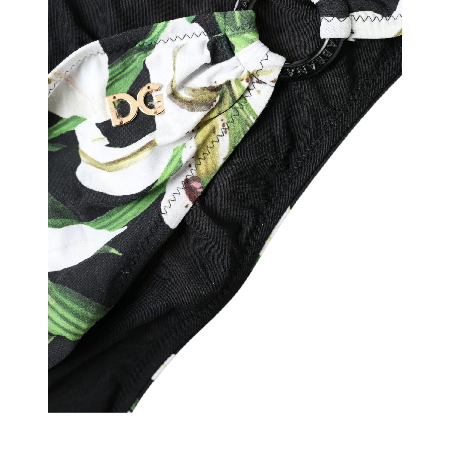 Dolce & Gabbana Black Lily Print Swimwear Bottom Beachwear Bikini