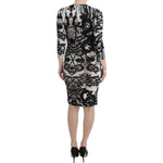 Cavalli Black Printed Sheath Dress SIG11996-4