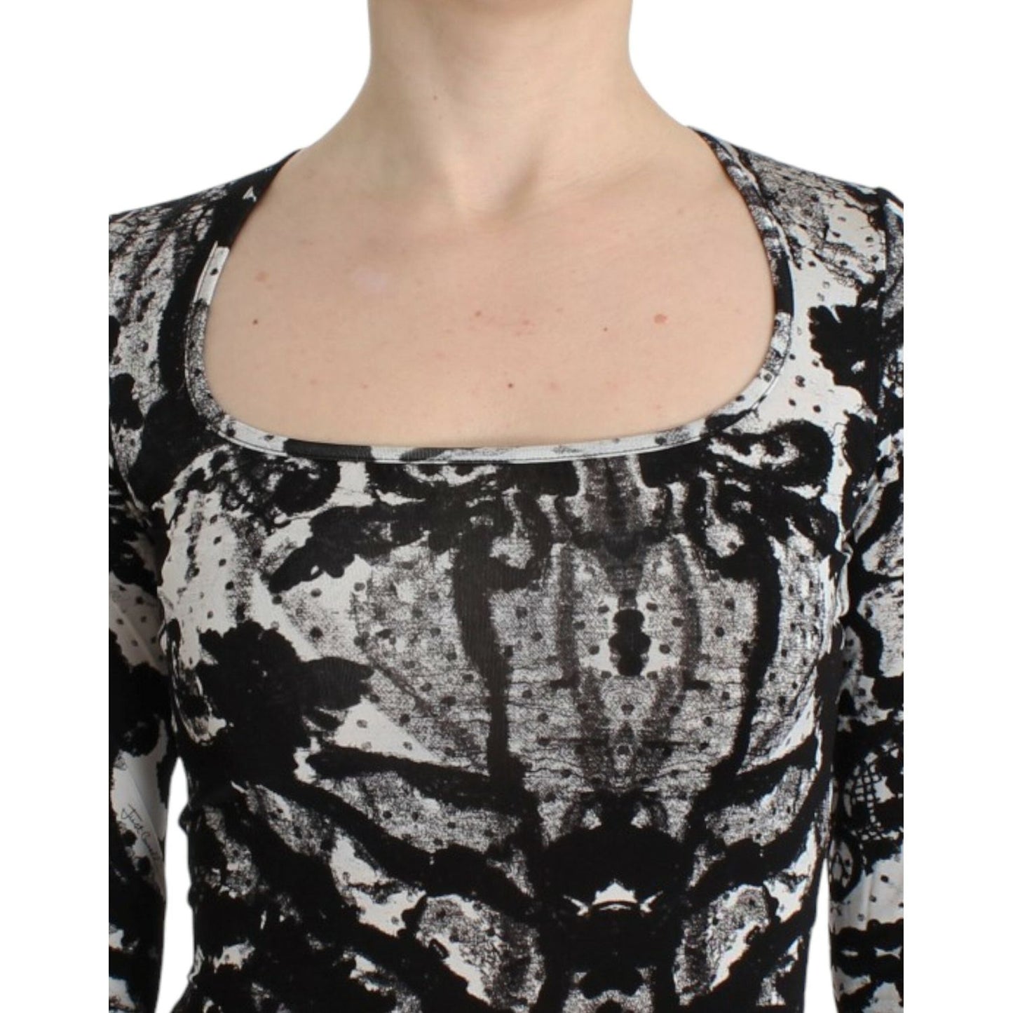 Cavalli Black Printed Sheath Dress SIG11996-4