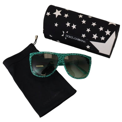 Dolce & Gabbana Green Stars Acetate Square Shades Sunglasses