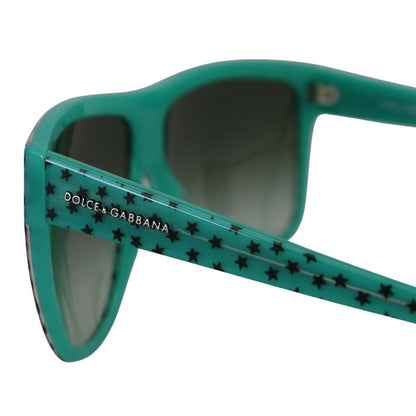 Dolce & Gabbana Green Stars Acetate Square Shades Sunglasses