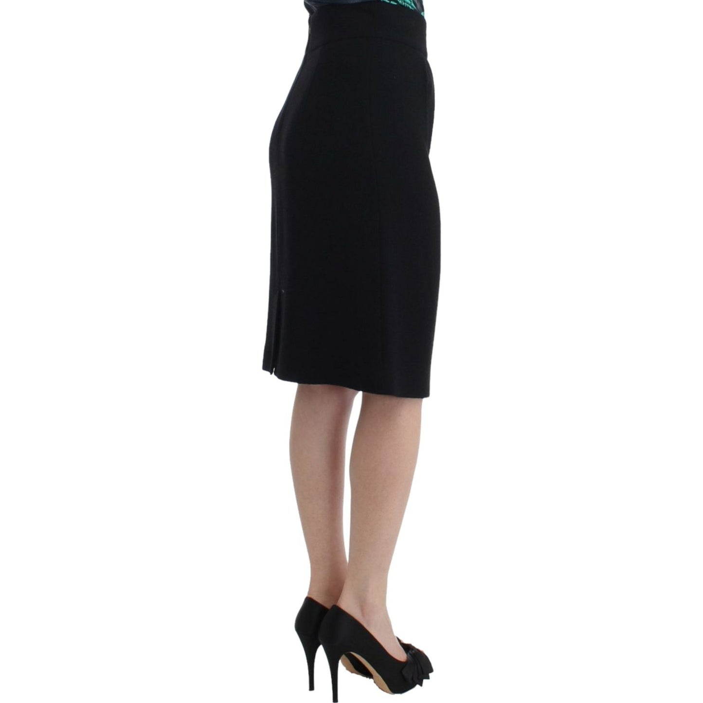 Cavalli Black wool pencil skirt1728,67345645728,Black,Cavalli,Clothing,IT38|XS,IT40|S,Material: 100% Wool,Midi - Skirts - Clothing,New with tags,Skirts - Clothing,Skirts - Women - Clothing,Women,Women - Clothing