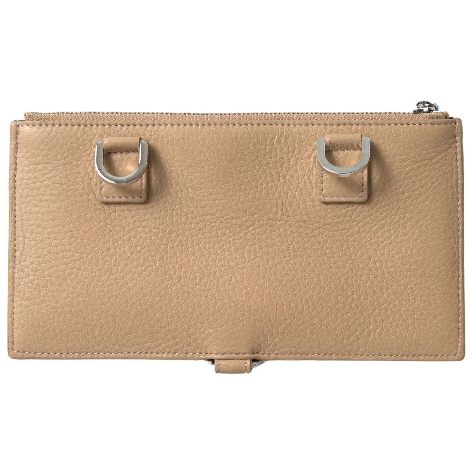 Dolce & Gabbana Beige Leather Shoulder Cardholder Shoulder Strap Wallet