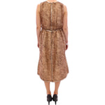 Dolce & Gabbana Elegant Silk Sleeveless Knee-Length Dress Dolce & Gabbana Rosy Brown